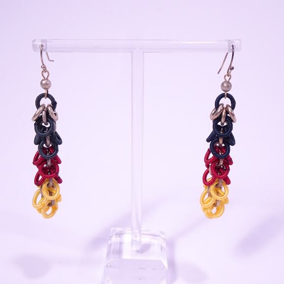 Lee Angel Women's The Nudes Antique Brass Silk Ring Drop Earrings NWT 110 - Picture 1 of 5